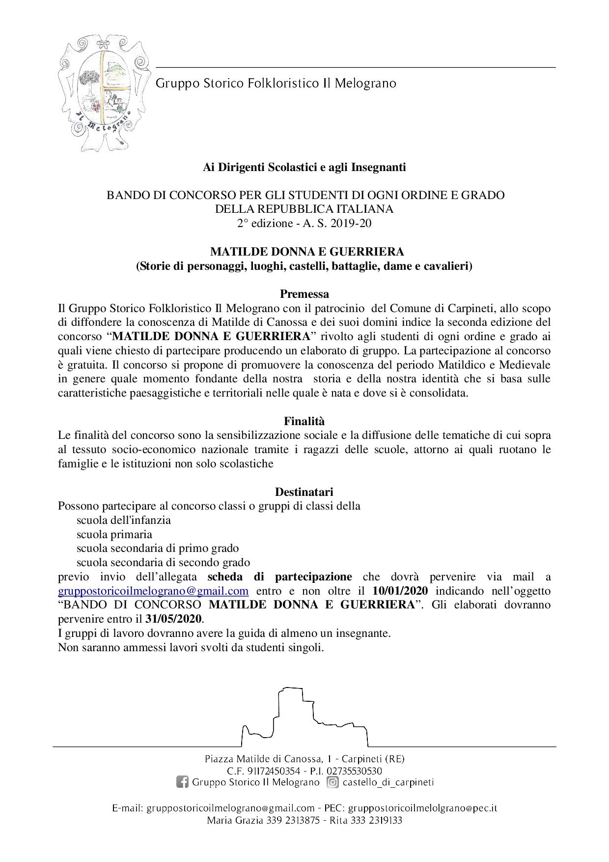 bando concorso a.s.2019-20