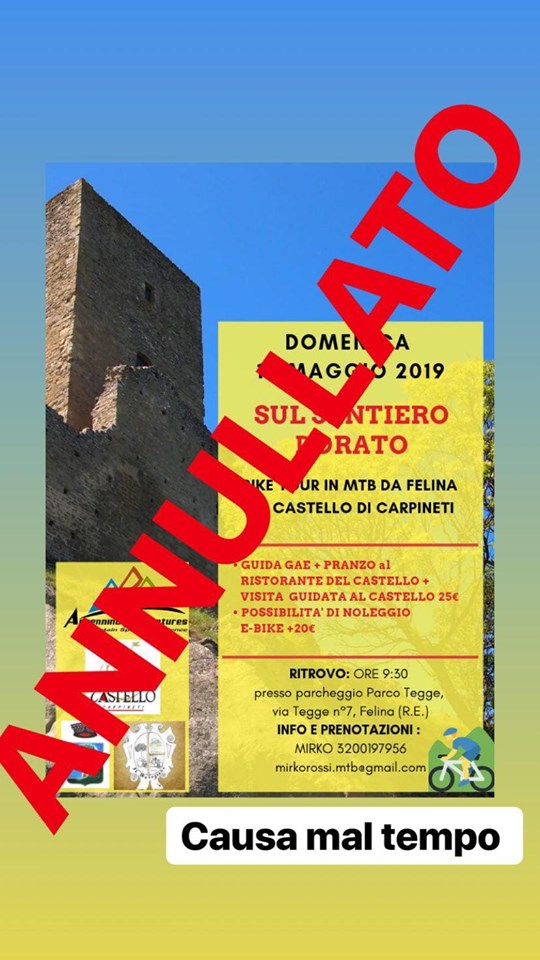 e bike tour 19.5.19 annullato