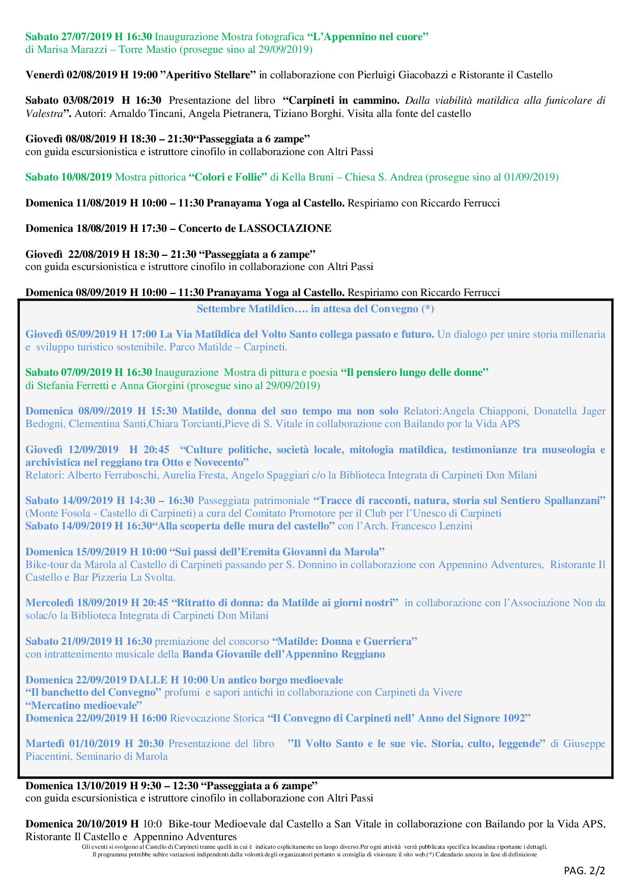 programma eventi 2019 2