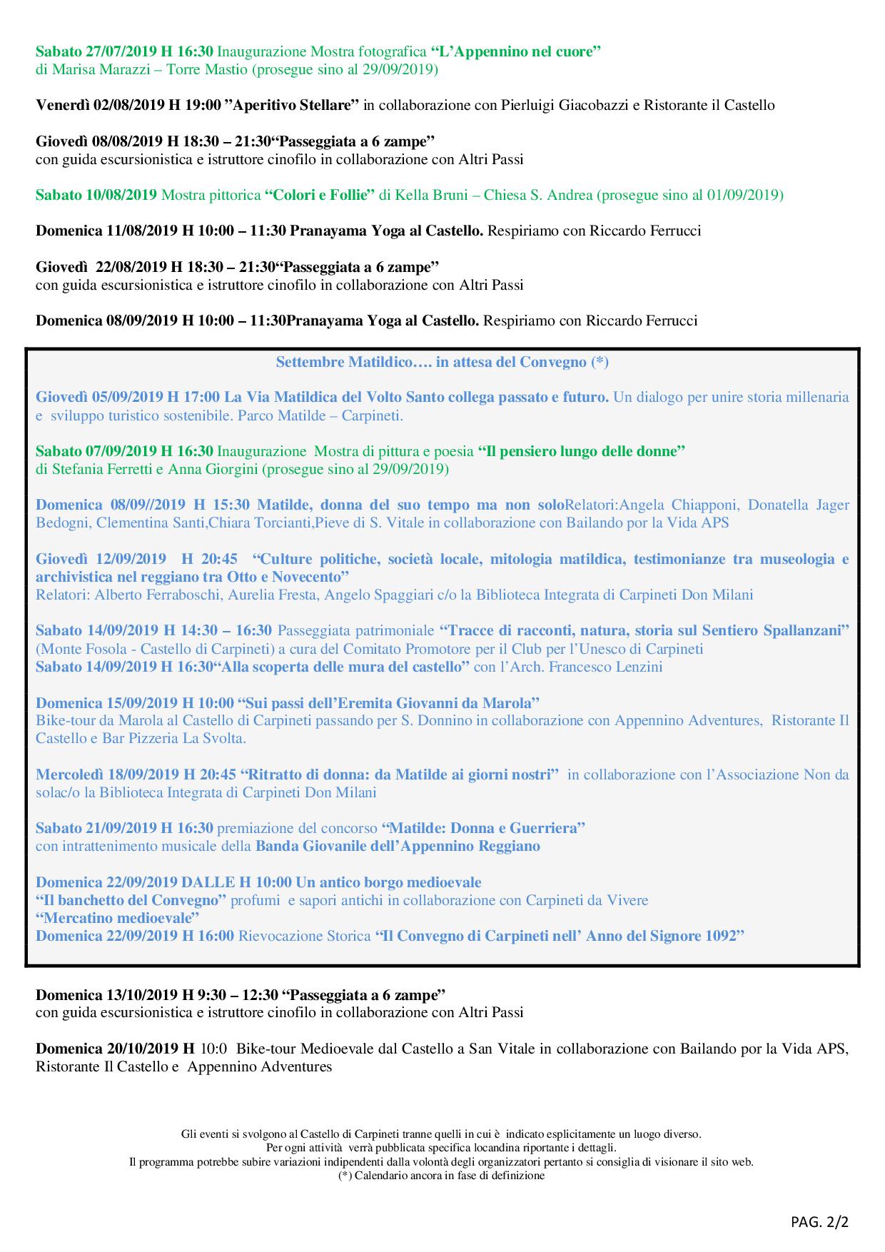programma eventi 20192