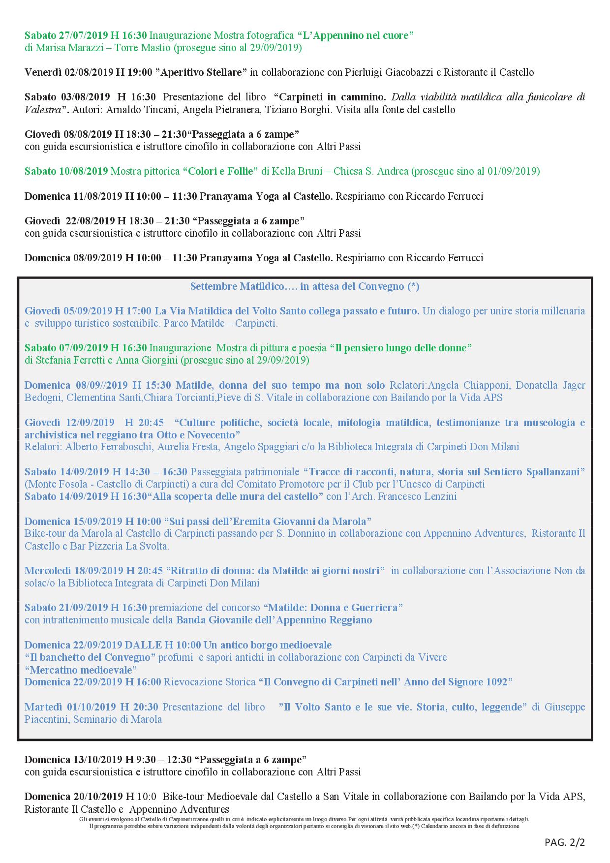 programma eventi 20192